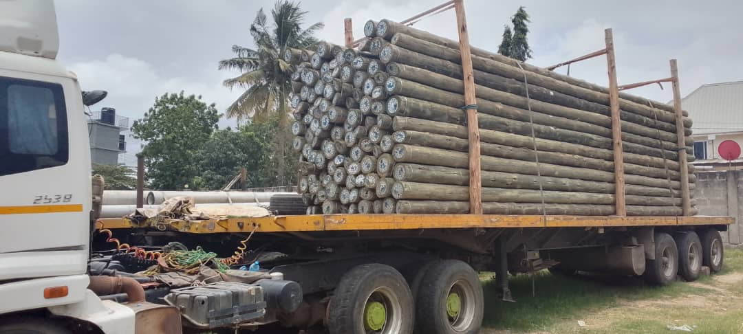 Utility poles prepared for a Voltexa project